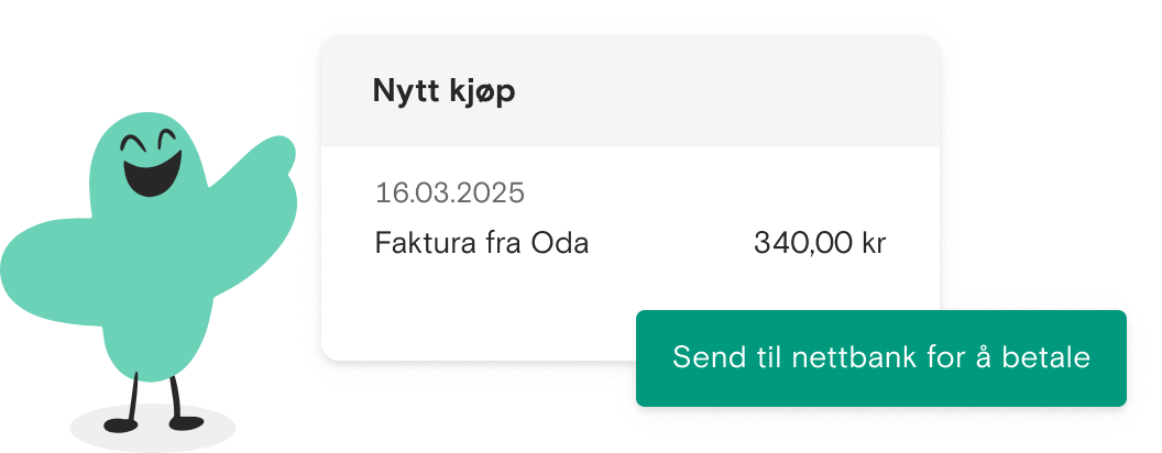 Illustrasjon som viser muligheten for å sende betalinger til nettbank fra Fiken