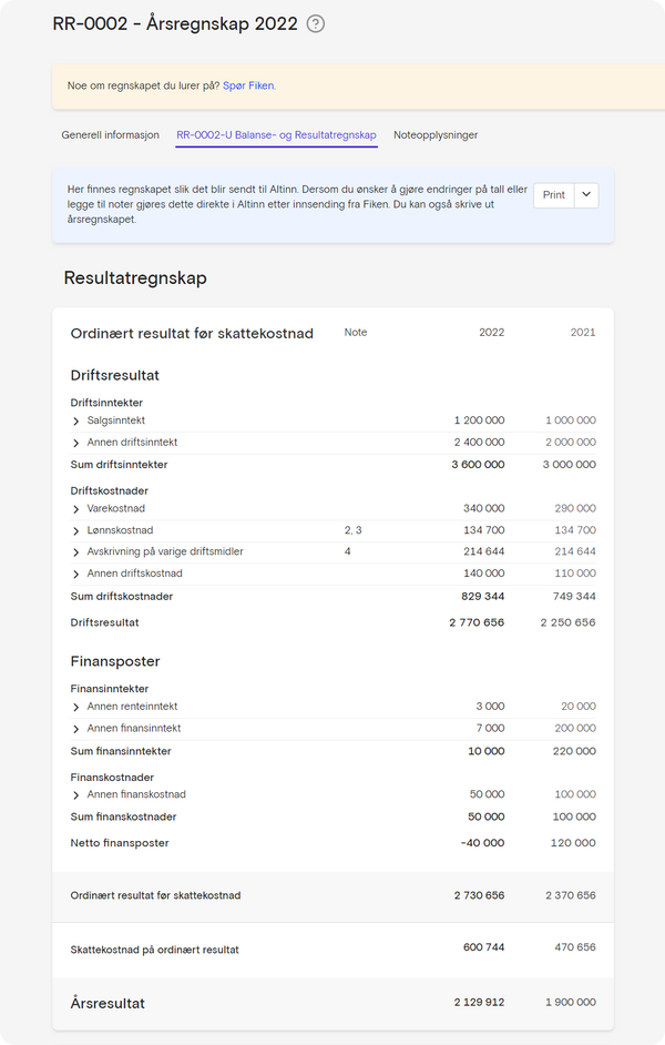Skattemelding for AS og NUF (2023)